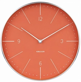 Klok Karlsson Normann Numbers Orange Brushed Case 27,5 cm