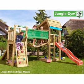 Speeltoren Jungle Gym Jungle Home + Bridge Rood