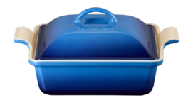 Ovenschaal Le Creuset Heritage Vierkant met Deksel Azure 23 cm