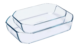 Pirofile in vetro Pyrex Inspiration, Set da 2, 2,5 / 3,2 L, Teglie forno, Ottagonali