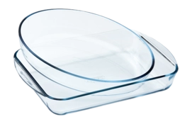 Ovenschaal Pyrex Must Have Kits Ovaal en Rechthoek Transparant 2,7 L / 2,2 L (2-Delig)