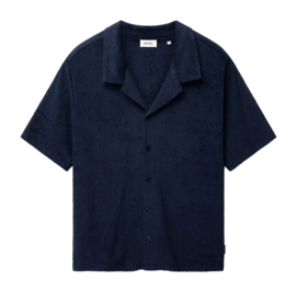 Overhemd Shiwi Men TED Jacquard Leaves Shirt Blue Navy Tropic Leaves