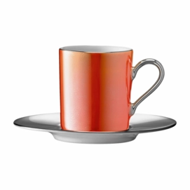 Tasse à Café LSA Palazzo et Soucoupe Amber/Orange 100 ml