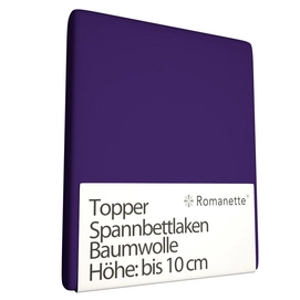 Topper Spannbettlaken Romanette Violett (Baumwolle)-160 x 200 cm