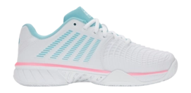 Padelschoen K-Swiss Women Express Light 3 Padel White/Soft Neon Blue/Neon Bubble Gum