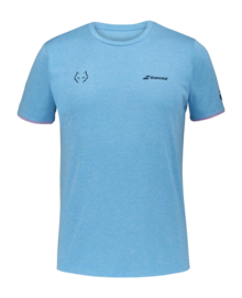 Padelshirt Babolat Crew Neck Tee Lebron Herren Cyan Blue Heather