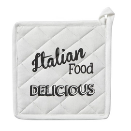 Pannenlappen DDDDD Italian Food Wit (set van 6)