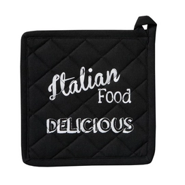 Pannenlappen DDDDD Italian Food Zwart (set van 6)