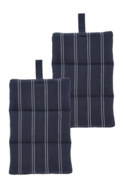Södahl Harmony Maniques 15 X 23 Cm - Lot De 2 Pièces Bleu Marine - Coton Recyclé Certifié GRS - Protection 250°C