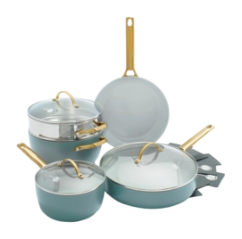 Pannenset GreenPan Padova Smokey Blue Met Keramische Antikleeflaag (5-Delig)