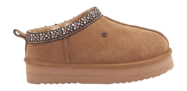 Pantoffel Warmbat Women Kynuna Suede Plateau Tape Cognac