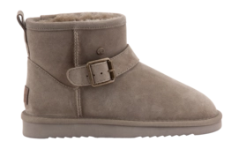 Boots Warmbat Women Wallaby Suede Double Faced Buckle Moss