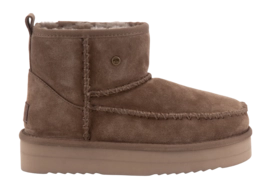 Pantoffel Warmbat Women Wallaby Suede Stitch Plateau Mud