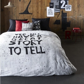 Dekbedovertrek Beddinghouse Studio Paper Words Black Katoen