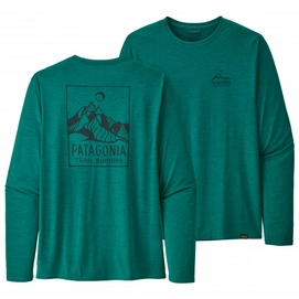 T-Shirt Patagonia Hommes LS Cap Cool Daily Graphic Shirt Ridgeline Runner Borealis Green X Dye