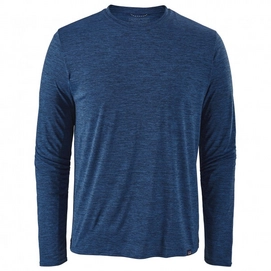 T Shirt Patagonia Homme LS Cap Cool Daily Shirt Viking Blue Navy Blue X Dye