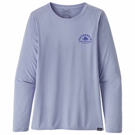 T Shirt Patagonia Femmes LS Cap Cool Daily Graphic Shirt Activism Arch Beluga X Dye