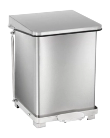 Industriële Pedaalemmer Mat Zilver RVS 27L