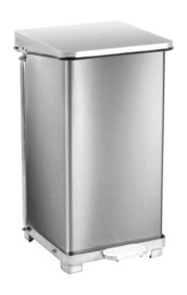 Poubelle à Pédale Mat Argent Acier Inoxydable 45L