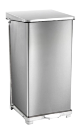 Poubelle à Pédale Mat Argent Acier Inoxydable 90L