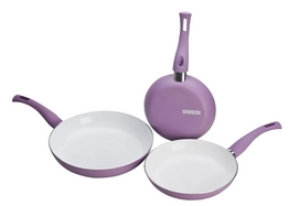 Pannenset Pedrini Ceramica Paars (3-delig)
