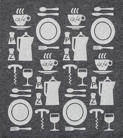 Theedoeken DDDDD Peper en Zout Zwart (Set van 6)