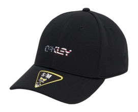 Pet Oakley Men 6 Panel Stretch Metallic Black/American Flag (S/M)