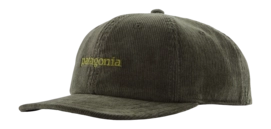 Pet Patagonia Unisex Corduroy Cap Text Logo Old Growth Green