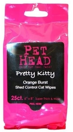 Reinigingsdoekjes Pretty Kitty Shed Control Pet Head (50-delig)