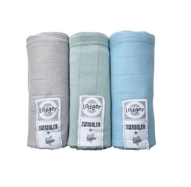 Multidoek Lodger Swaddler Hydrofiel Scandi Solid Pure Feather (3-delig)