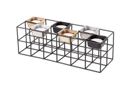 Theelichthouder PT Living Structure Iron Rectangle Black