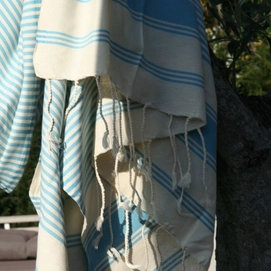 FoutaPlate Blue Turquoise Raye Call it