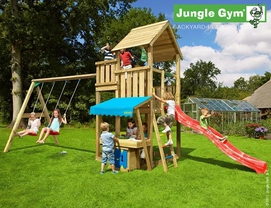 Speelset Jungle Gym Jungle Palace + Mini Market + 2-Swing X'tra Rood