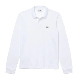 Polo Shirt Lacoste Men L1312 Long Sleeve Classic Fit White