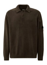Polo CP Company Men Cotton Chenille Knit Dark Shadow
