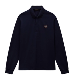 Polo Napapijri Men E-Badge LS Blu Marine