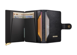 4---Emboss Diamond+ - Miniwallet - Black - Black+ - Open