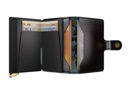 4---Stitch Floral+ - Miniwallet - Black - Black+ - Open