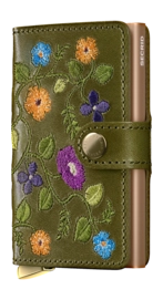 Portemonnee Secrid Miniwallet+ Stitch Floral Olive