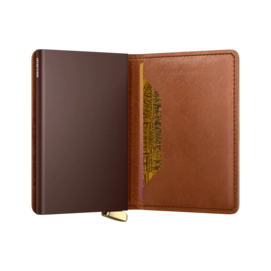 5---Emboss Lines+ - Slimwallet - Cognac - Brown+ - Expl