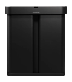 Prullenbak Simplehuman Rechthoekig Met Sensor Recycle Matzwart Staal 34+24L