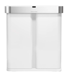 Prullenbak Simplehuman Rechthoekig Met Sensor Recycle Wit Staal 34+24L