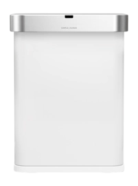 Prullenbak Simplehuman Rechthoekig Met Sensor Wit Staal 58L
