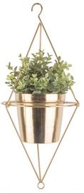Flower Pot PT Living Spatial Diamond Iron Antique Gold