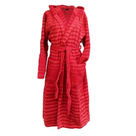 Badjas Pure Stripe Coral Katoen Badstof Essenza