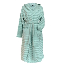Badjas Pure Stripe Mint Katoen Badstof Essenza