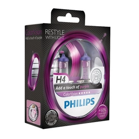 Autolampenset Philips ColorVision H4 Purple