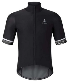 Fietsshirt Odlo Mens Stand-Up Collar S/S Full Zip Vlaanderen Black