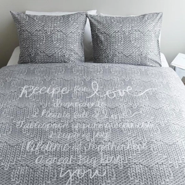 Dekbedovertrek Ariadne at Home Recipe of Love Antracite Katoen
