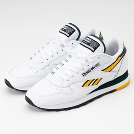 Reebok Men Classic Leather White Fierce Gold Collegiate Green 24